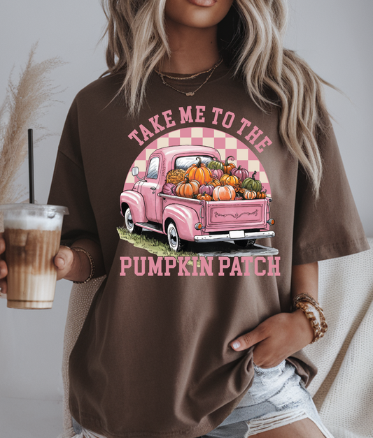Pink Take me to the Pumpkin Patch DTF Transfer