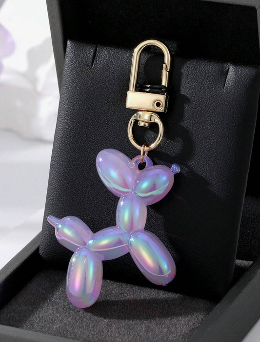 Pinky Purple Iridescent Ballon Dog Bag Charm