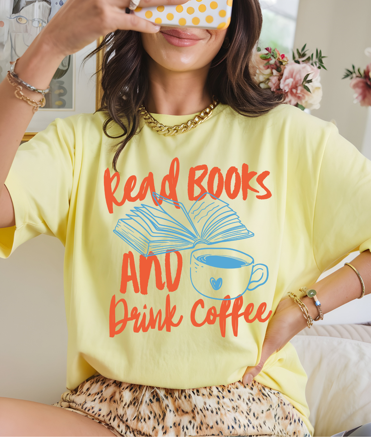 Read Books and Drink Coffee DTF Transfer