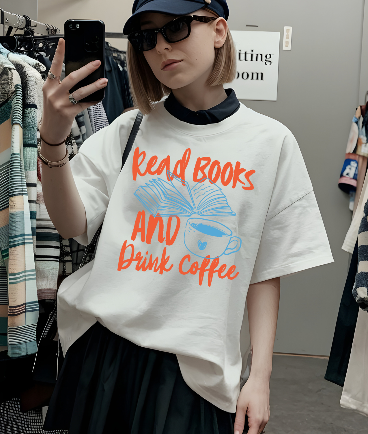 Read Books and Drink Coffee DTF Transfer