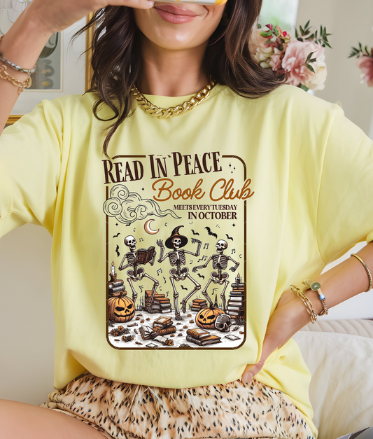 Read in Peace Book Club DTF Transfer