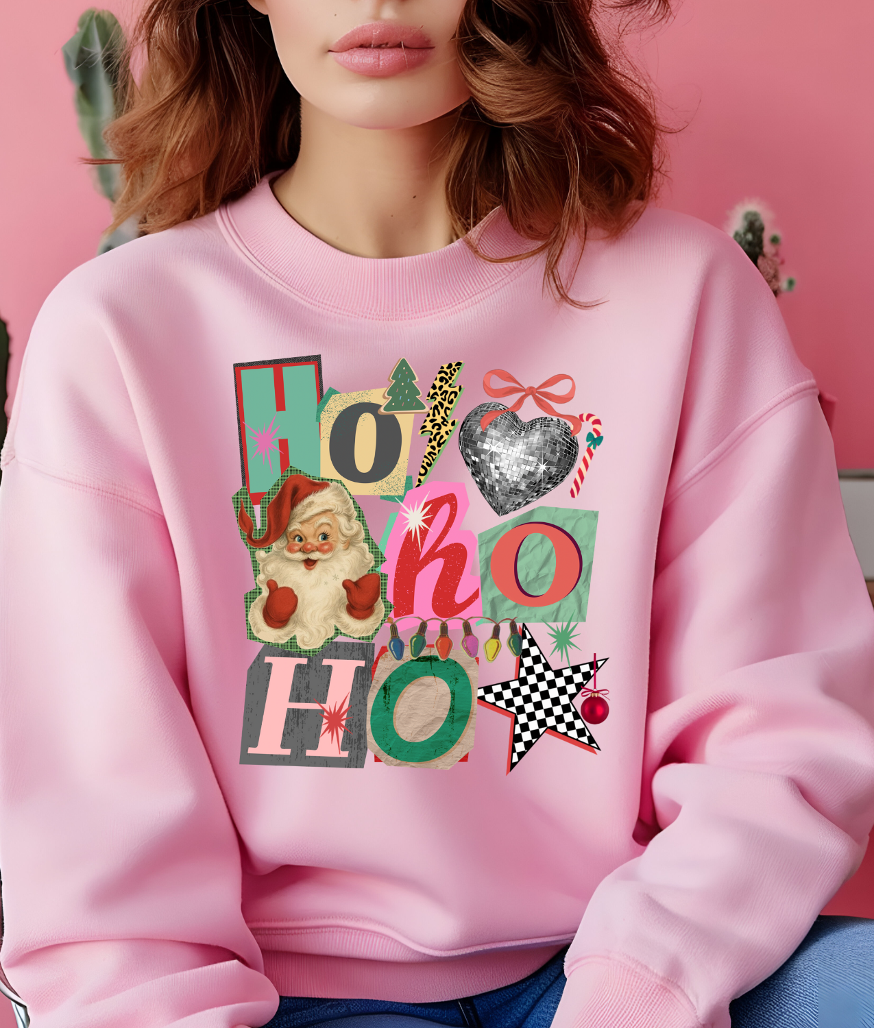 Retro Ho Ho Ho Collage DTF Transfer