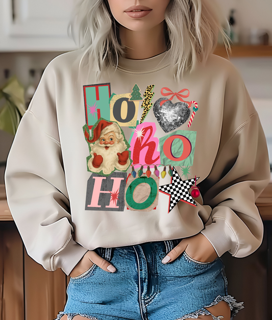 Retro Ho Ho Ho Collage DTF Transfer