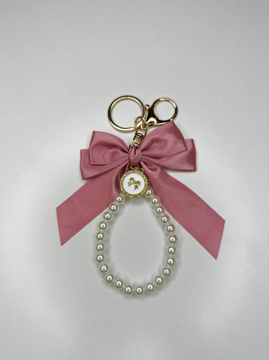 Rose Bow Bag Charm