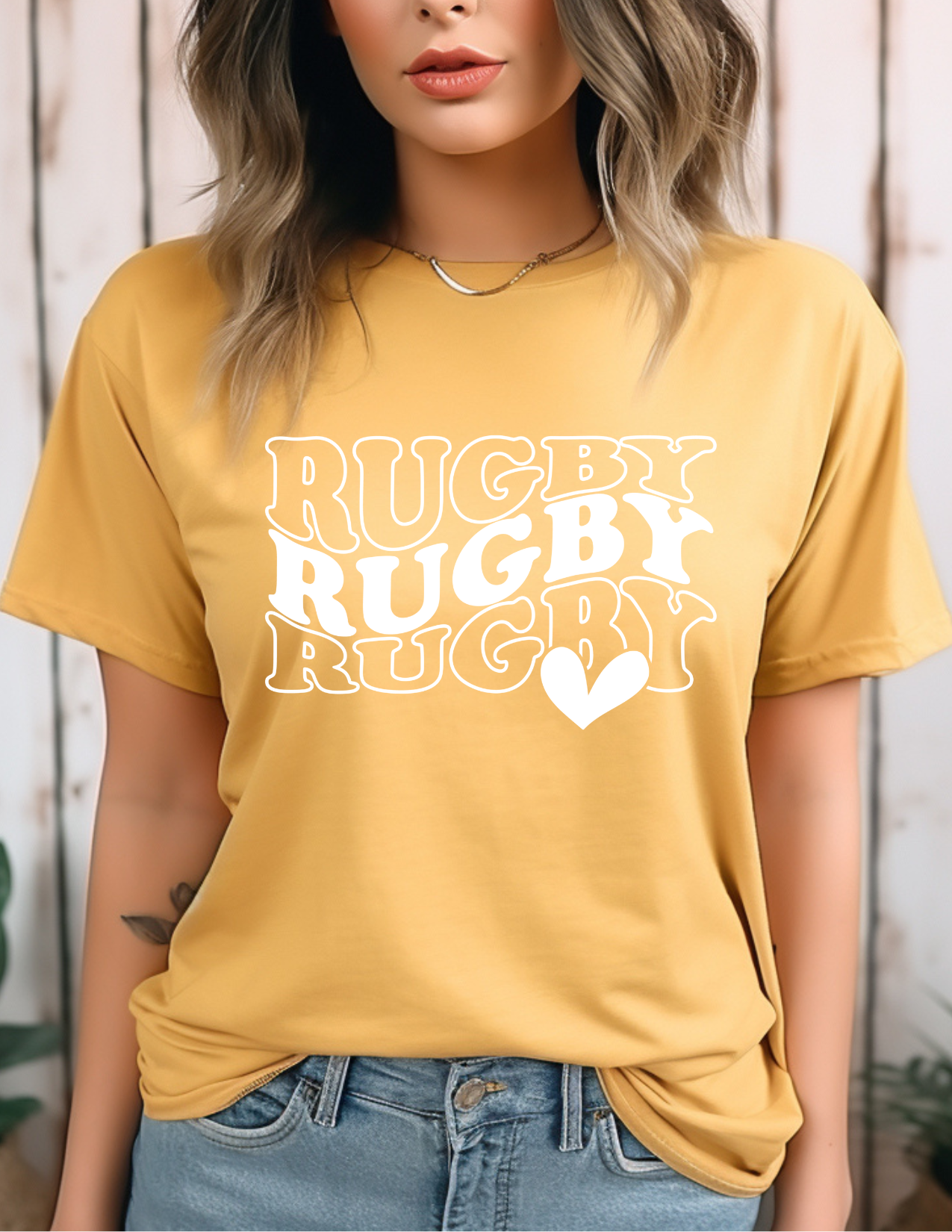 Rugby Single Color Screen Print - White Ink