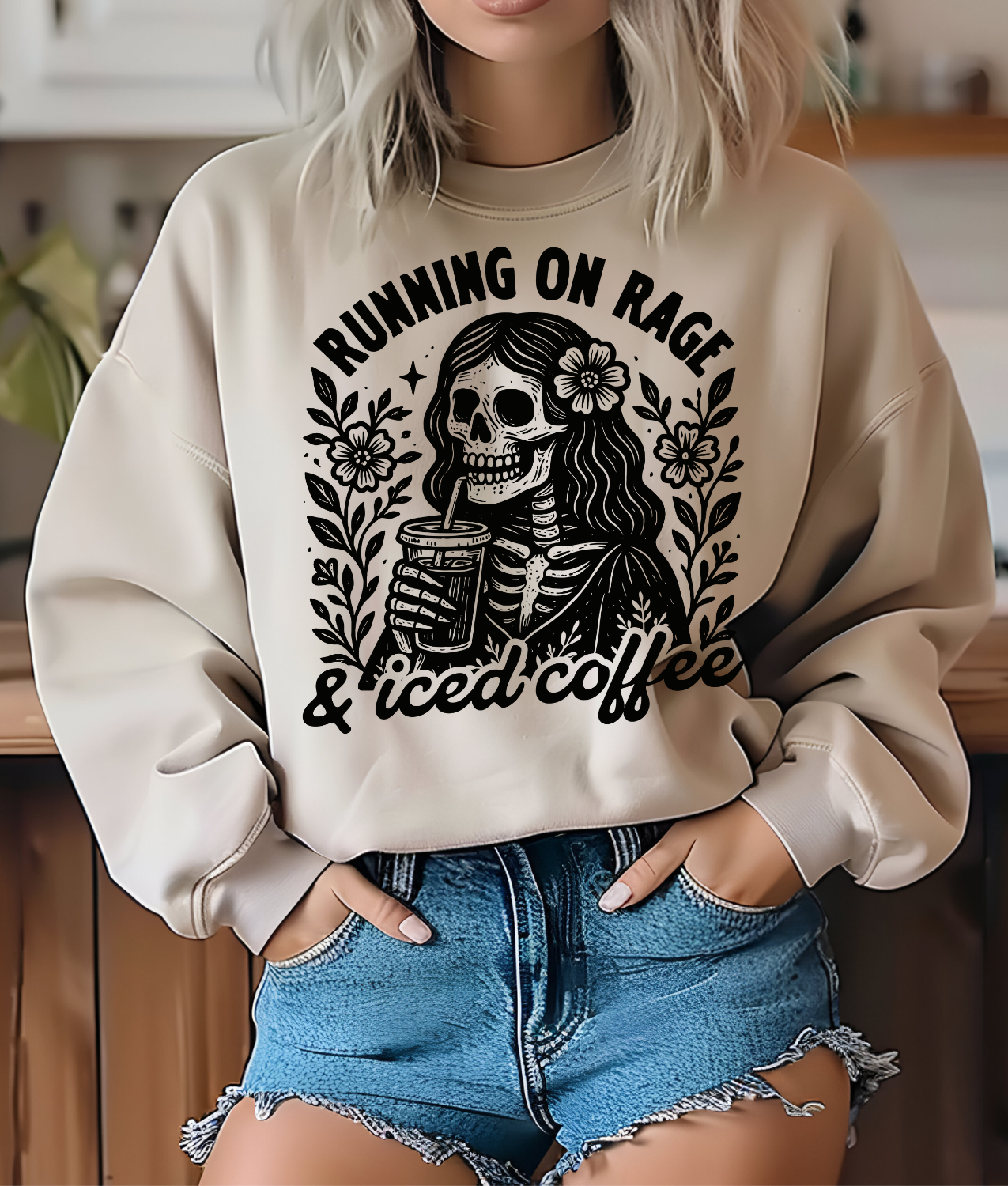 Running On Rage and Iced Coffee DTF Transfer