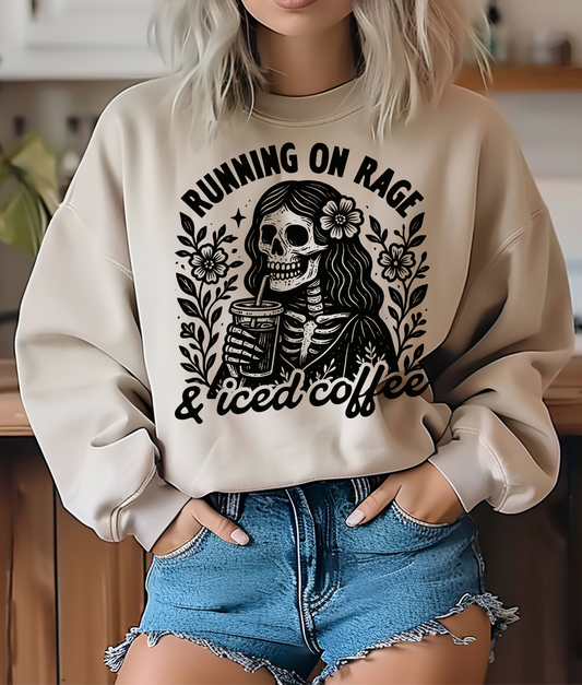 Running On Rage and Iced Coffee DTF Transfer