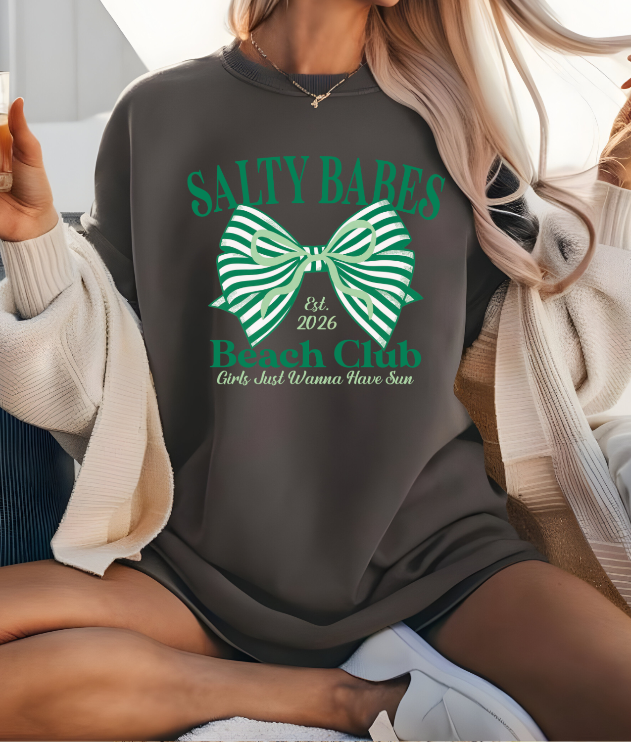 Salty Babes Beach Club - Green DTF Transfer