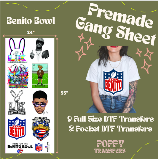 Benito Bowl Premade DTF Gang Sheet
