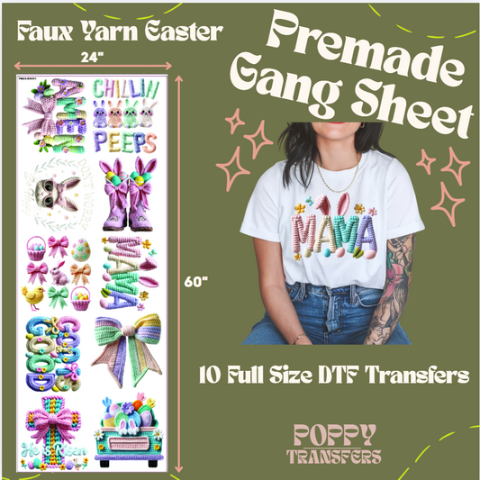 Faux Yarn Easter Premade DTF Gang Sheet
