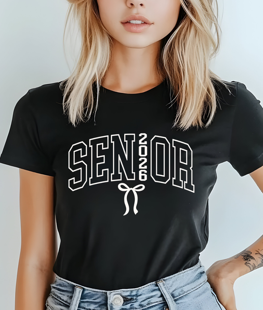 Senior 2026 Bow White DTF Transfer