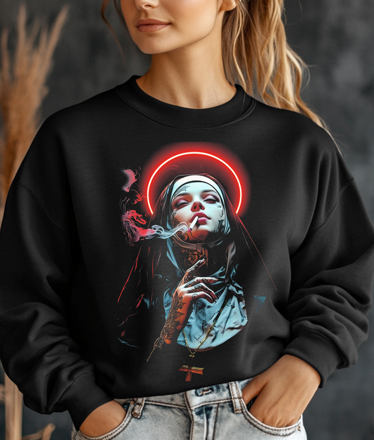 Smoking Nun DTF Transfer - FOR DARK COLOR GARMENTS ONLY