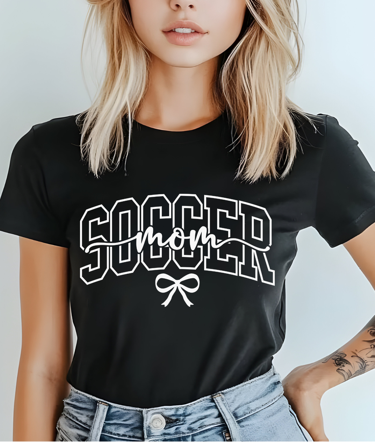 Soccer Mom Bow - White DTF Transfer