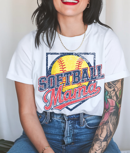 Softball Mama Distressed DTF Transfer