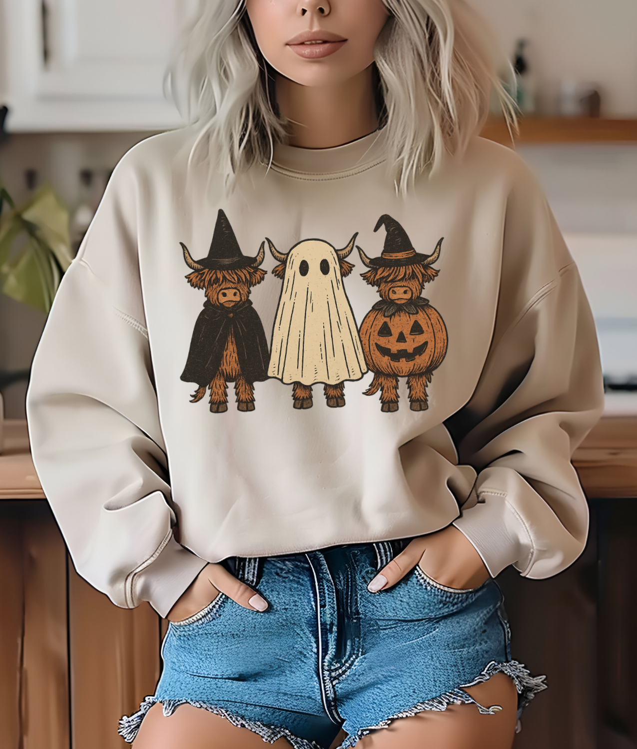 Spooky Highland Cows DTF Transfer