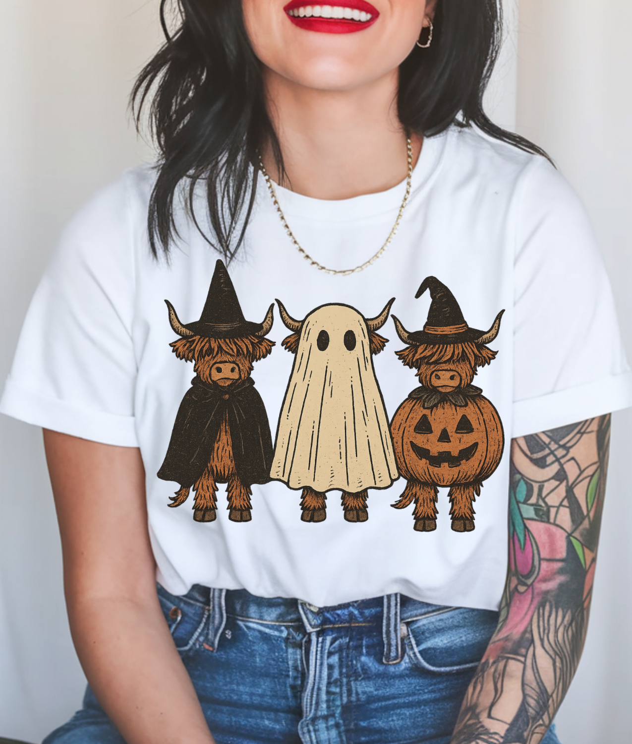 Spooky Highland Cows DTF Transfer