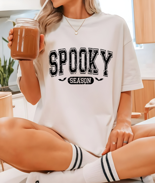 Spooky Season Varsity Black DTF Transfer