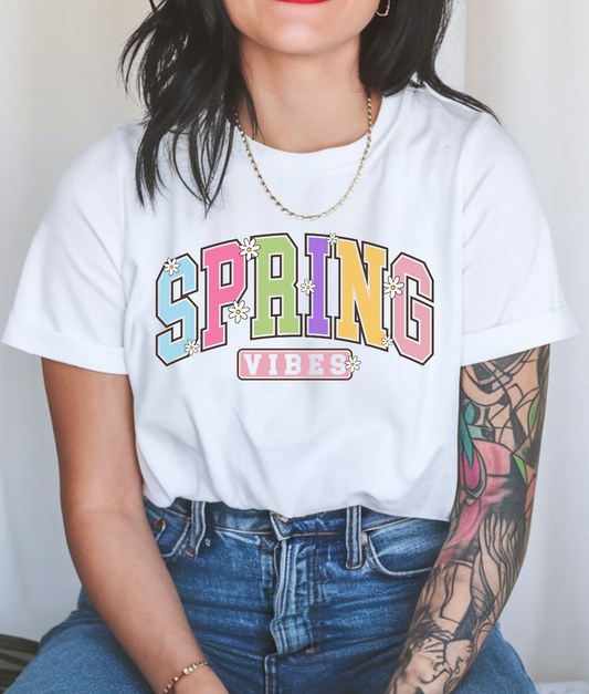 Spring Vibes Varsity DTF Transfer