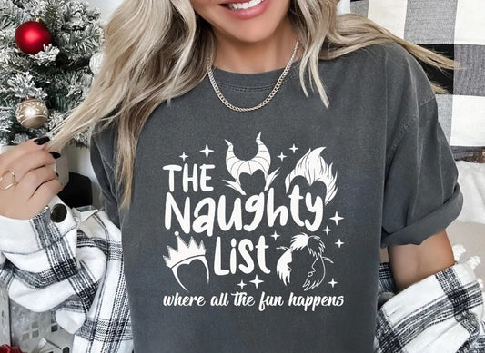 The Naughty List Screen Print - White Ink