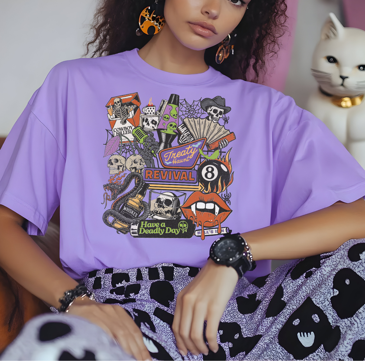 Treaty Haunt Revival Halloween Collage DTF Transfer