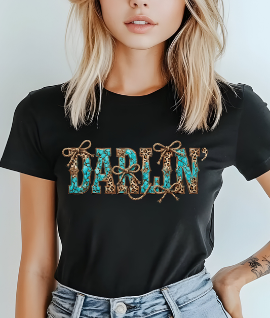 Turquoise Leopard Darlin DTF Transfer