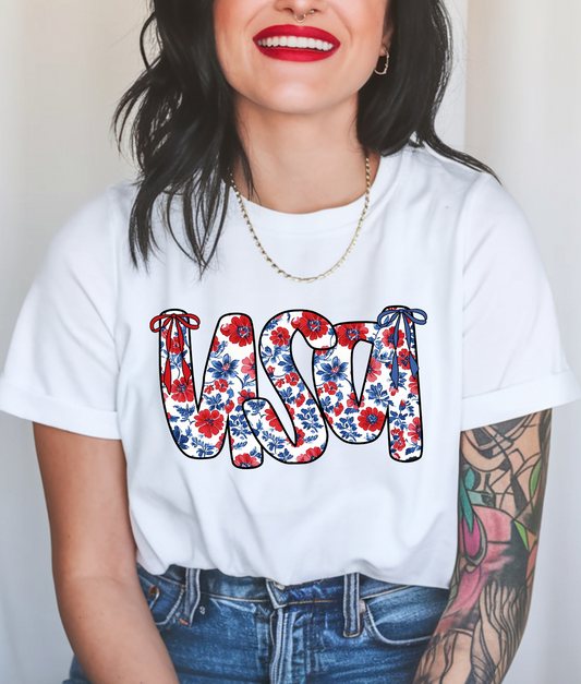 USA Floral DTF Transfer