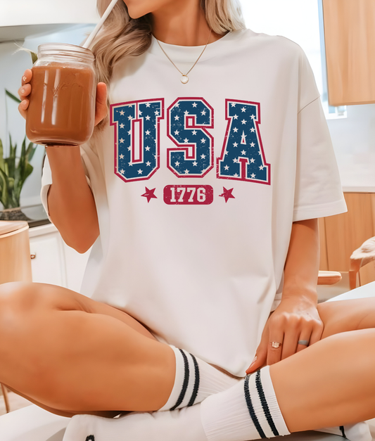 USA Stars Blue and Red DTF Transfer