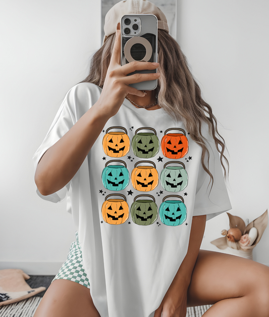 Vintage Jack-O-Lantern Buckets DTF Transfer
